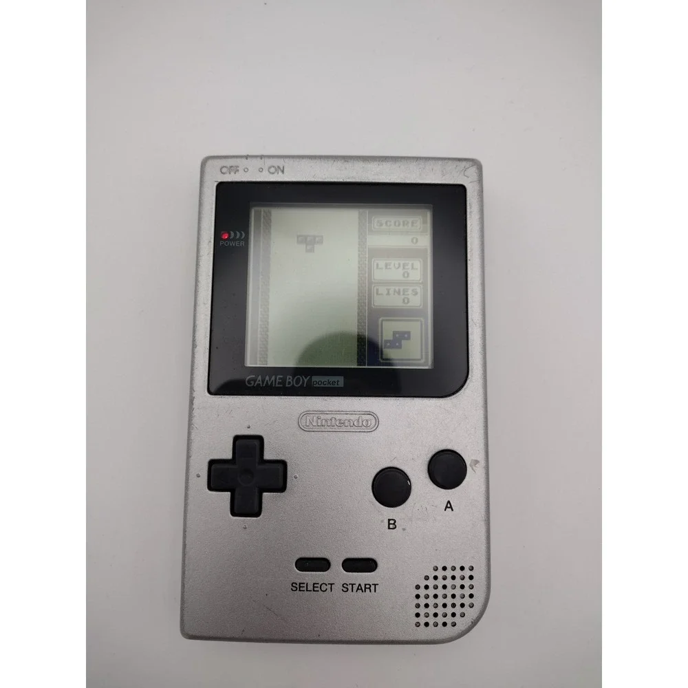 Nintendo Gameboy Pocket Silver Handheld‎ Console System Tested & Working Tetris